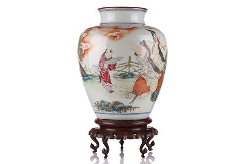 Lot 74 - A Chinese porcelain vase, late Qing dynasty,...