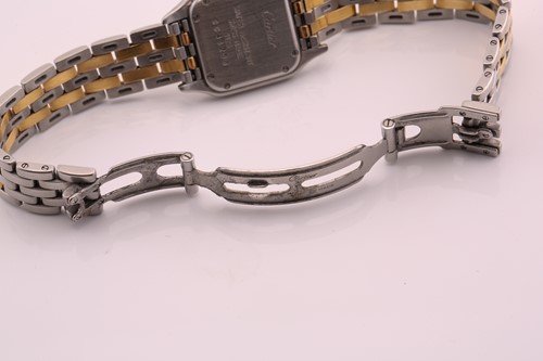 Lot 210 - A Cartier Panthere steel and gold ladies...