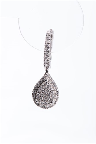 Lot 511 - A pair of 18ct white gold and diamond pendant...