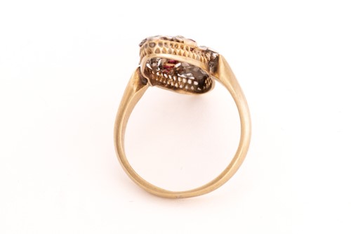 Lot 103 - A gem-set navette ring, comprises multiple...
