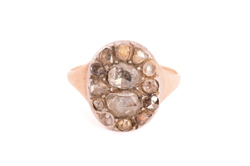 Lot 101 - A diamond-set panel ring, with an oval face...