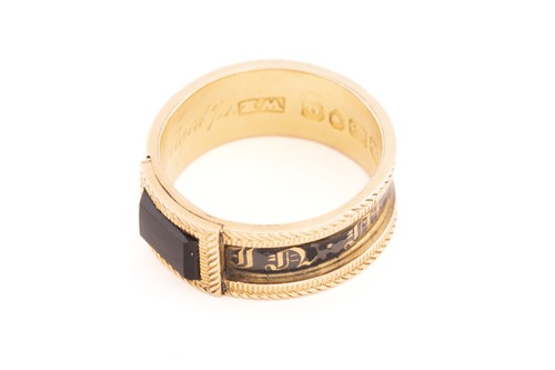 Lot 35 - Two 19th-century gem-set mourning rings; to...