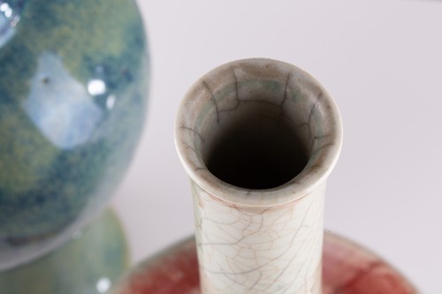 Lot 110 - A Chinese Sang de Boeuf mallet shape vase,...