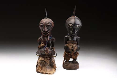 Lot 124 - Two Songye standing male power figures,...