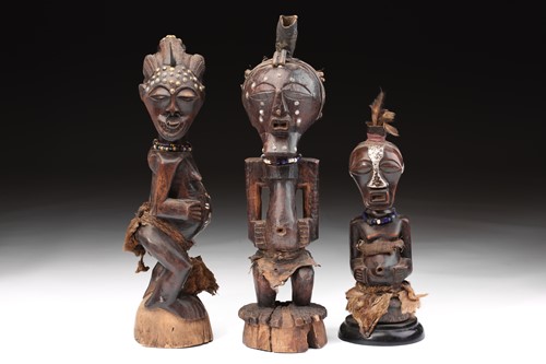 Lot 129 - Three Songye power figures, Mankisi,...