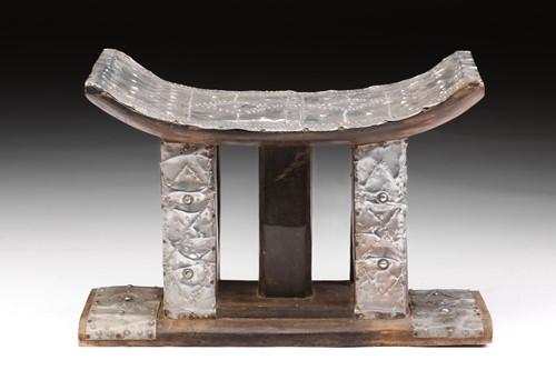 Lot 154 - An Ashanti stool, Ghana, with elephant support,...