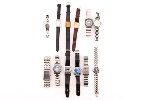 Lot 371 - A collection of twelve modern wristwatches,...