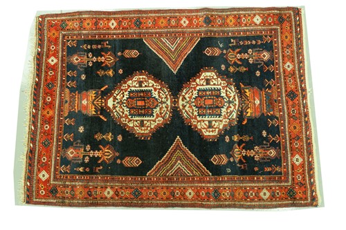 Lot 271 - A 20th-century indigo blue ground Afshar rug...