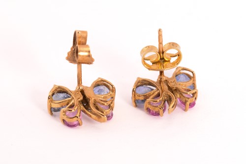 Lot 116 - A pair of butterfly earrings in 9ct gold, each...