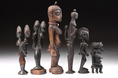 Lot 121 - A pair of Bambara conjoined figures, Mali,...
