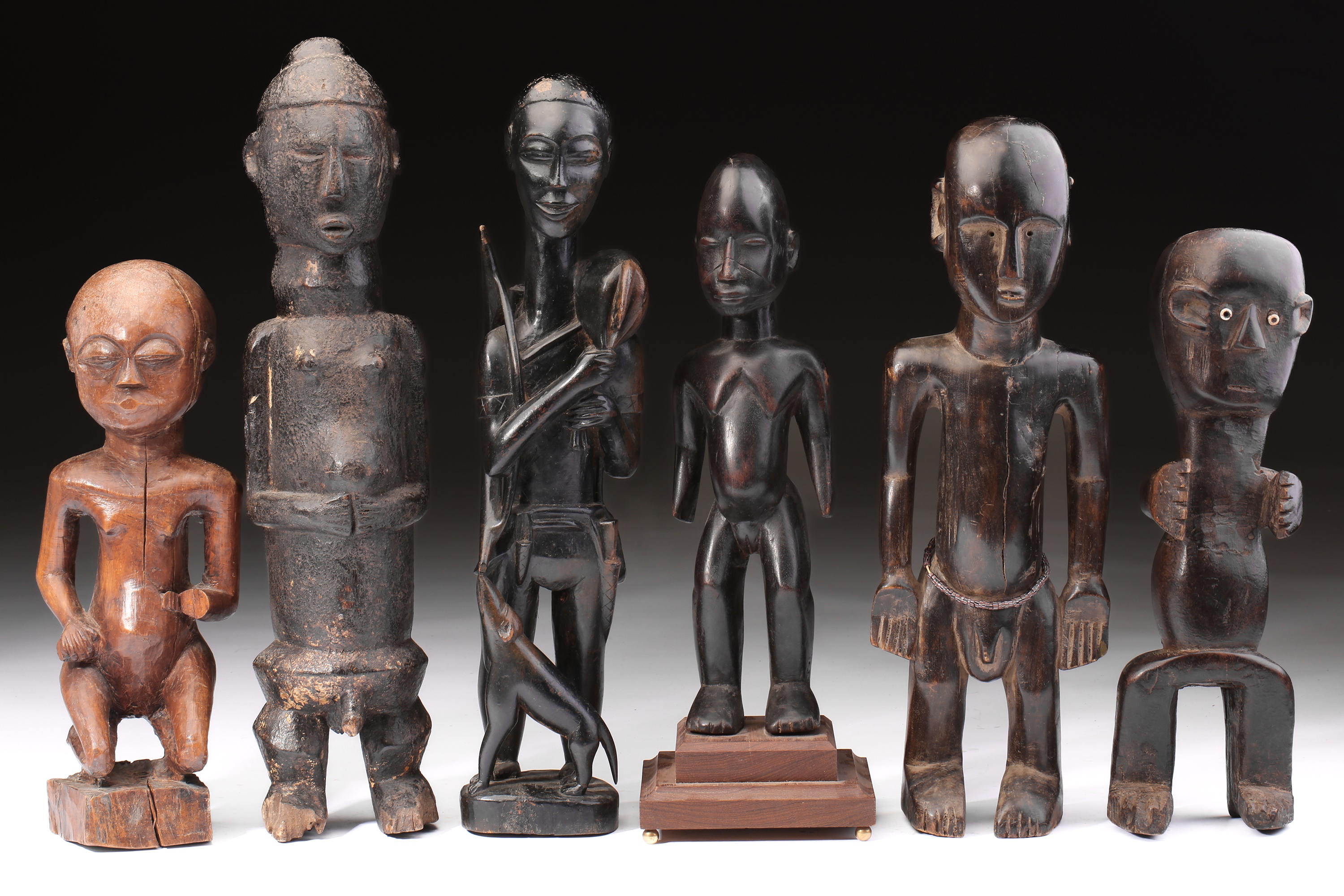 Lot 137 - Two Nyamwesi standing figures, Tanzania, the