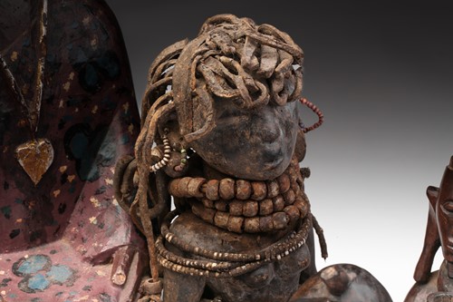 Lot 5 - A Colon painted figure of a chieftain, Nigeria,...