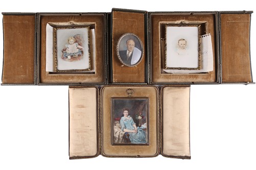 Lot 424 - An Edwardian rectangular portrait miniature on...