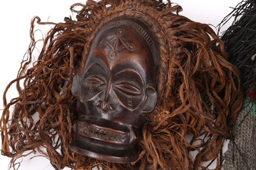 Lot 117 - Four Tchokwe Pwo masks, Angola, the larger...