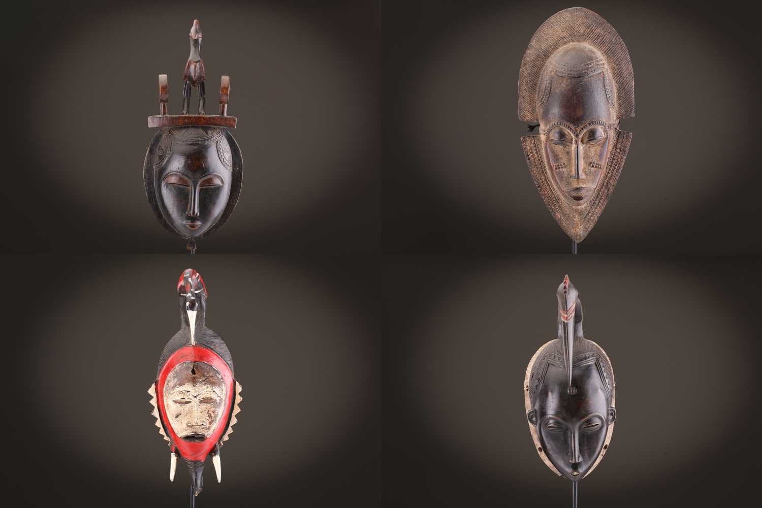 Lot 69 - Four Baule masks, Ivory Coast, three of...