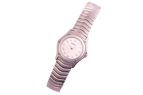 Lot 265 - An Ebel classic wave lady's steel wristwatch,...