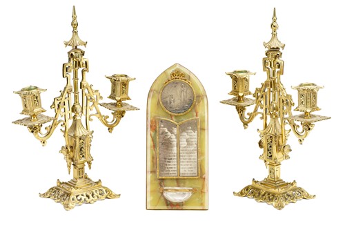 Lot 287 - A pair of late 19th-century gilt brass...