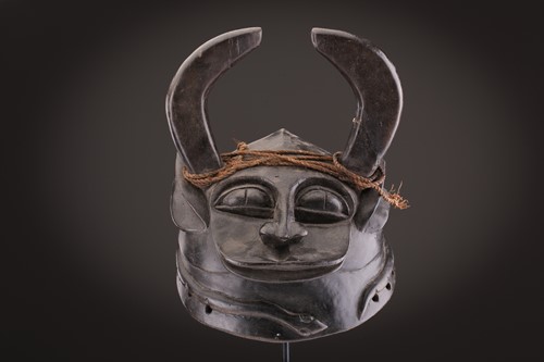 Lot 112 - A Mambila zoomorphic headdress mask, Cameroon,...