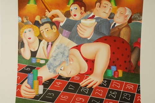 Lot 50 - Beryl Cook (1926-2008), 'Roulette', limited...