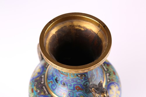 Lot 178 - A Chinese cloisonne and gilded vase, Qing,...