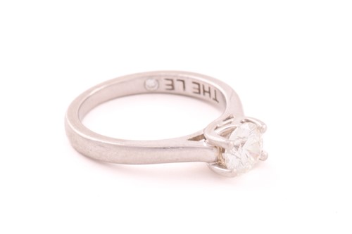 Lot 158 - A platinum and diamond solitaire ring,...
