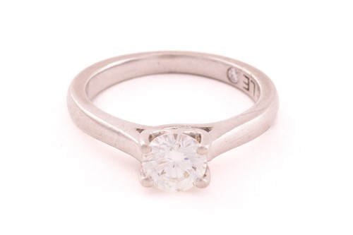 Lot 158 - A platinum and diamond solitaire ring,...