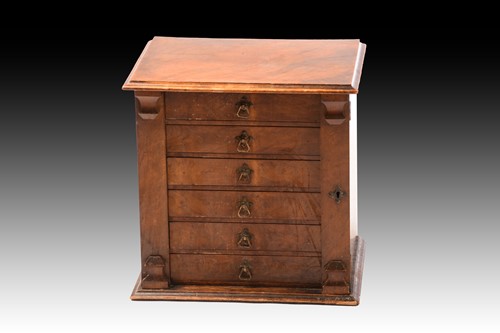 Lot 224 - A Victorian figured walnut six drawer...