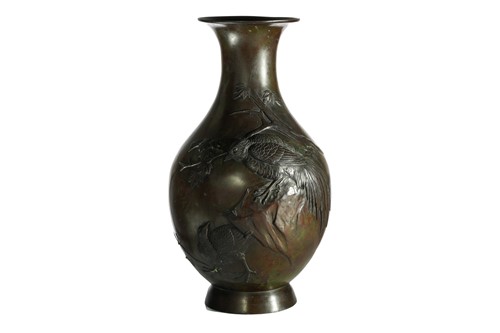 Lot 109 - A large Japanese bronze vase, Meiji period,...