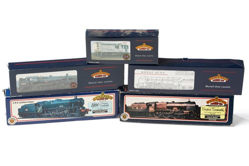 Lot 315 - Five boxed Bachmann model railway locomotives,...