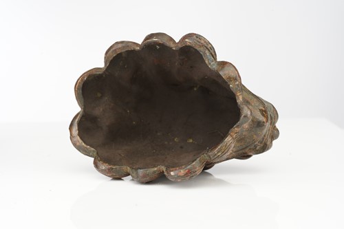 Lot 187 - A Chinese bronze censor in the form of a...