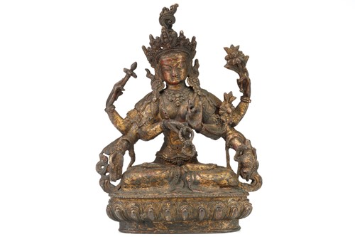 Lot 178 - A Chinese Sino Tibetan style bronze Tara,...