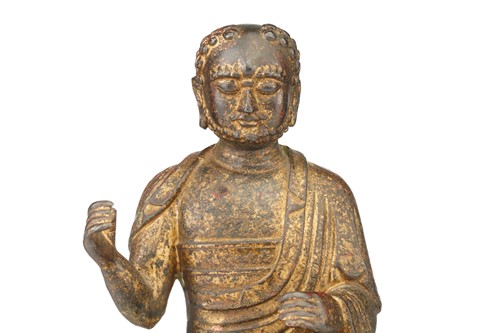 Lot 123 - A Chinese Sino Tibetan style bronze figure of...