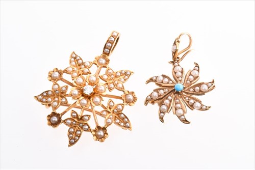 Lot 549 - An Edwardian yellow metal, diamond, and split...