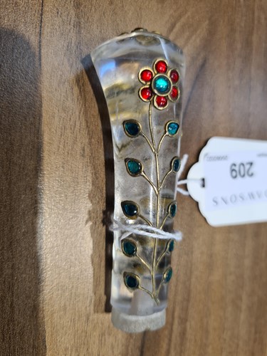 Lot 209 - An Indian style rock crystal dagger handle,...