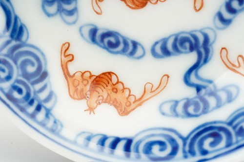 Lot 119 - A pair of Chinese porcelain Wufu dishes, 20th...