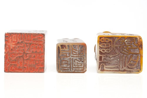 Lot 137 - A collection of seventeen Chinese seals,...