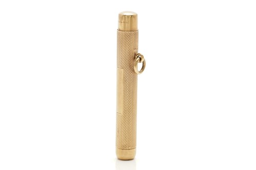 Lot 389 - A 9ct gold pencil holder by Sampson Mordan &...