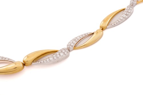 Lot 210 - A diamond set two-tone necklace, with...