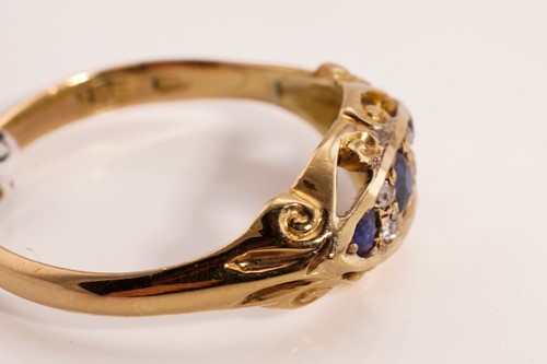 Lot 99 - An 18ct gold gem-set ring and a 9ct gold...