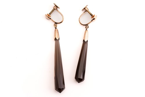 Lot 49 - A pair of asymmetrical drop earrings, a...