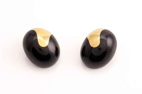 Lot 238 - Tiffany & Co. - A pair of black nephrite...