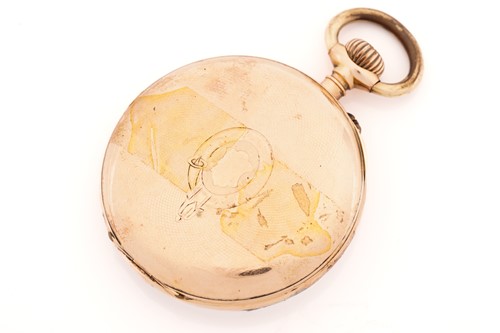 Lot 317 - An open-face pocket watch, with a keyless...