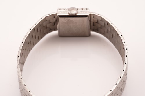 Lot 305 - Lady's Vertex white gold bracelet watch,...