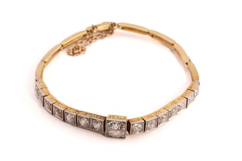 Lot 29 - An Art Deco style diamond line bracelet,...