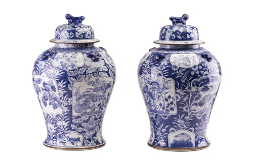 Lot 173 - A pair of large Chinese style porcelain vases...
