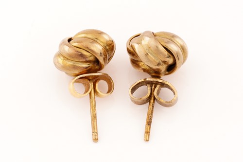 Lot 143 - A pair of ear studs in 9ct yellow gold, of...