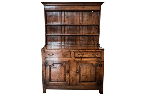 Lot 272 - An 18th-century oak dresser base and rack,...