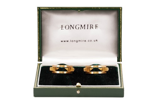 Lot 66 - A pair of double stirrup cufflinks in 18ct...