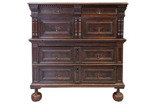 Lot 298 - A late 17th-century walnut and oak two-section...