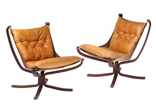 Lot 287 - A pair of Sigurd Ressell Falcon chairs, for...